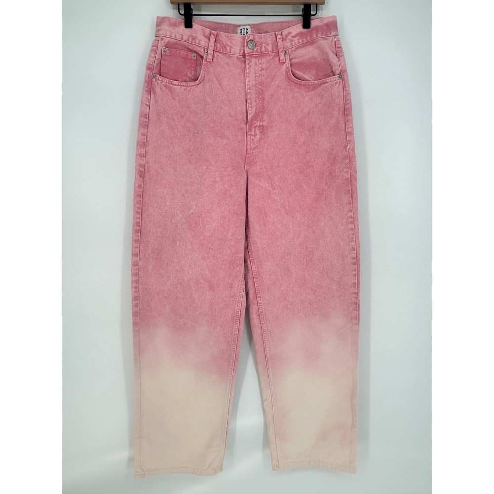 BDG Urban Outfitters High-Rise Baggy Women's Jean Sz 32 Ombre Pink Straight Leg - Picture 2 of 10